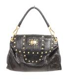 ジミーチュウ JIMMY CHOO ハンドバッグ スタッズ スネーク レザー 黒 ブラック