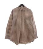 パパス Papas ストライプシャツ 長袖 オレンジ系 M