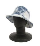 セリーヌ CELINE バケットハット ブリーチ加工 ロゴ 刺繍 2AUO4866M 青 ブルー S 帽子