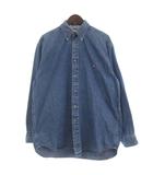トミーヒルフィガー TOMMY HILFIGER デニムシャツ ボタンダウン BD 長袖 S 青 ブルー