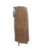 マックスマーラ MAX MARA スエードスカート ロング ラップ風 ベージュ F38 ■GY35