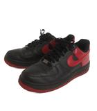ナイキ NIKE エアフォース1 スニーカー ローカット 315122-033 黒 ブラック 赤 レッド US7.5 25.5cm 靴