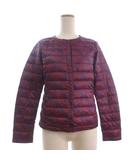 ユニクロ UNIQLO ダウンジャケット 長袖 総柄 紫 パープル M ■GY35