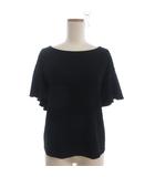 ランバンオンブルー LANVIN en Bleu ブラウス カットソー 半袖 フリルスリーブ 黒 ブラック 38 ■GY35
