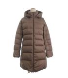 ユニクロ UNIQLO ストレッチダウンコート ひざ丈 長袖 茶 ブラウン XL