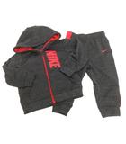ナイキ NIKE セットアップ ジャージ パーカー パンツ 裏フリース ロゴ 18M グレー ☆AA★ ■OOM
