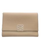 アナグラム トライフォールド 三つ折り財布 小銭入れ ロゴ ベージュ ウォレット