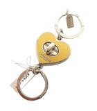 キーホルダー キーリング ハート ターンロック F65502 黄 イエロー 小物 ■GY99