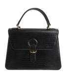 コムサデモード COMME CA DU MODE ハンドバッグ ショルダー 2WAY クロコ型押し 黒 ブラック 鞄 ■GY99