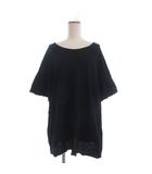 Tシャツ カットソー 半袖 カットオフ 黒 ブラック