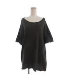 Tシャツ カットソー 半袖 カットオフ 茶 ブラウン