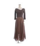 リリーブラウン Lily Brown タグ付き ニットワンピース 七分袖 ロング丈 LWNO211057 茶 ブラウン F