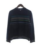 ピーエスポールスミス PS Paul Smith ニット セーター 長袖 ウール ボーダー 紺 ネイビー M