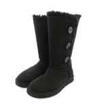 アグ オーストラリア UGG australia ムートンブーツ ロング ボア スエード 24cm 黒 ブラック /FF