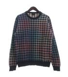 ニット セーター 長袖 グラデーション 紺 ネイビー XL