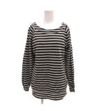 ビームスボーイ BEAMS BOY Tシャツ スウェット生地 長袖 ボーダー 黒 ブラック グレー /JS