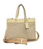 コーチ COACH 2WAY ショルダーバッグ トート 斜め掛け シグネチャー キャンバス 総柄 C3282 ベージュ 鞄