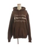チャンピオン CHAMPION X-girl パーカー プルオーバー 長袖 裏起毛 プリント 茶 ブラウン M