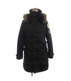 N-3B ミリタリーコート 中綿 ワッペン フェイクファー 0104AC01 黒 ブラック F