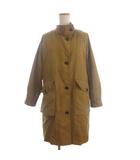 UNEVEN COTTON CANVAS ダウンコート ミドル丈 パッチポケット ライナー付き 茶 ブラウン 1