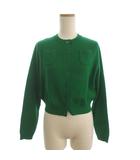 キャバン CABaN 美品 カーディガン ニット 長袖 ポケット クルーネック カシミヤ混 緑 グリーン XS