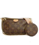 ルイヴィトン LOUIS VUITTON 美品 ミュルティ ポシェット アクセソワール ショルダーバッグ モノグラム M44840 茶 ブラウン 鞄