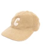 セリーヌ CELINE 美品 コーデュロイ イニシャル ベースボールキャップ コットン 2AUA2214T ベージュ L