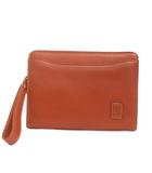 ダックス DAKS 美品 セカンドバッグ クラッチ レザー 茶 ブラウン 鞄 ■GY99