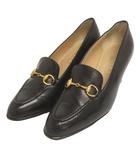 グッチ GUCCI パンプス ヒール ホースビット レザー 101 4249 黒 ブラック 36.5 23.5cm相当