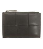 ボッテガヴェネタ BOTTEGA VENETA 美品 カセット コインケース カードケース 編み込み ミニ財布 レザー 679843 黒 ブラック ウォレット