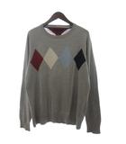 トミーヒルフィガー TOMMY HILFIGER セーター ニット セーター 長袖 アーガイル柄 カシミヤ混 灰色 グレー L