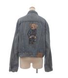デニム&サプライ ラルフローレン DENIM & SUPPLY RALPH LAUREN デニムジャケット Gジャン 長袖 ポロベア 裏地 総柄 青 ブルー L