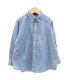 ポロジーンズ ラルフローレン POLO JEANS デニムシャツ ボタンダウンカラー 7T 青 ブルー 長袖 ロゴ刺繍 /NL ■OOM