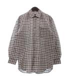 ダンヒル dunhill チェックシャツ 長袖 コットン 白系 M