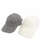 ザラ ZARA 2点 セット まとめ キャップ 帽子 ニット M グレー アイボリー ■OOM