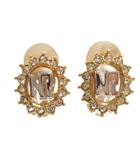 ニナリッチ NINA RICCI イヤリング アクセサリー ロゴ ラインストーン ゴールドカラー