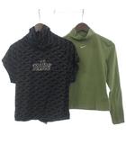 ナイキ NIKE 2点セット カットソー 半袖 長袖 ブラック グリーン系 S