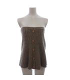 トラッゾドンナ Torrazzo Donna 美品 ニットビスチェ ベアトップ ウール ボタン ベージュ ■OOM