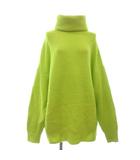 ザラ ZARA KNIT ニット セーター 長袖 タートルネック 黄緑 M ■OOM