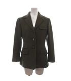 ラルフローレン RALPH LAUREN テーラードジャケット ブレザー シングル ヘリンボーン ウール 緑 グリーン 9
