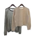 ザラ ZARA 2点セット ニット セーター 長袖 グレー アイボリー系 M L ■OOM