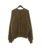 美品 シャギーカーディガン ニット Vネック 黄 イエロー S