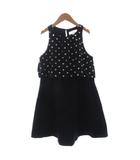 ザラ ZARA ワンピース ノースリーブ ロング フレア ハート刺繍 黒 ブラック 164cm