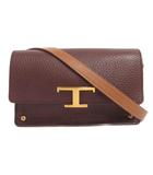トッズ TOD'S Tタイムレス ショルダーバッグ 肩掛け 斜めがけ 2WAY レザー ボルドー