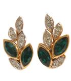 ニナリッチ NINA RICCI リーフ ビジュー イヤリング グリーン ゴールドカラー アクセサリー
