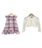 ラルフローレン RALPH LAUREN 2点セット ワンピース ニット カーディガン 12M ピンク 白 チェック柄 ノースリーブ 鍵編み 長袖 /NX