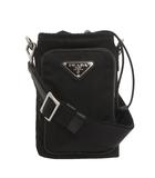 プラダ PRADA 美品 Re-Nylon スマートフォンケース ショルダーバッグ トライアングルロゴ 2ZH155 黒 ブラック 小物 鞄