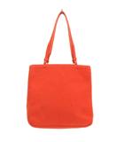 プラダ PRADA ニット トートバッグ ハンド トライアングルロゴ B9444 オレンジ 鞄