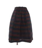 マッキントッシュフィロソフィー MACKINTOSH PHILOSOPHY フレアスカート ひざ丈 ボーダー 赤 レッド 36