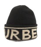 バーバリー BURBERRY ビーニー ニット帽 ロゴ ウール 黒 ブラック 54-61㎝ 帽子
